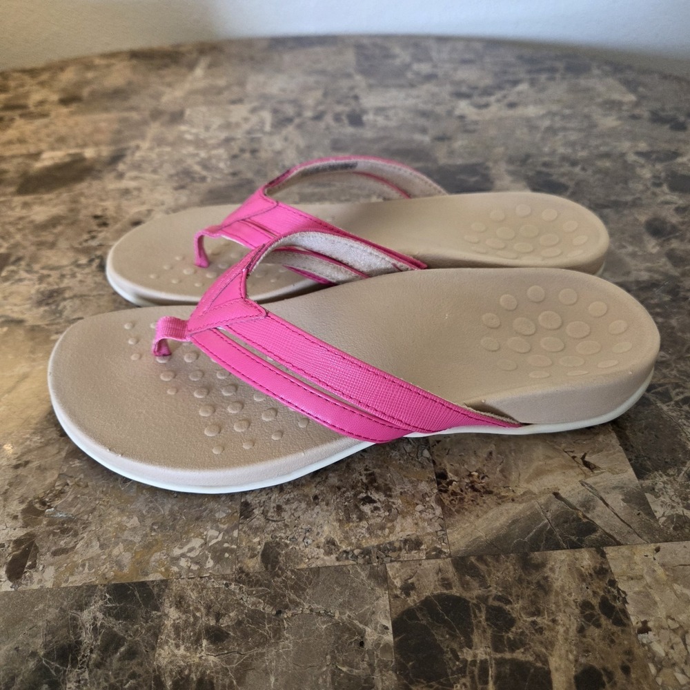 Vionic sz 7.5 WIDE Yoko pink sandals thong flip flops casual comfort summer - Picture 6 of 11